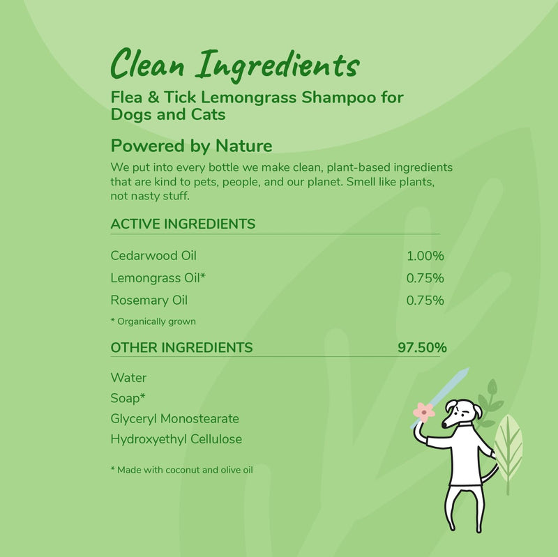 Flea & Tick Spray and Shampoo Kit for Dogs & Cats Lemongrass Shampoo - Lemongrass Spray - PawsPlanet Australia