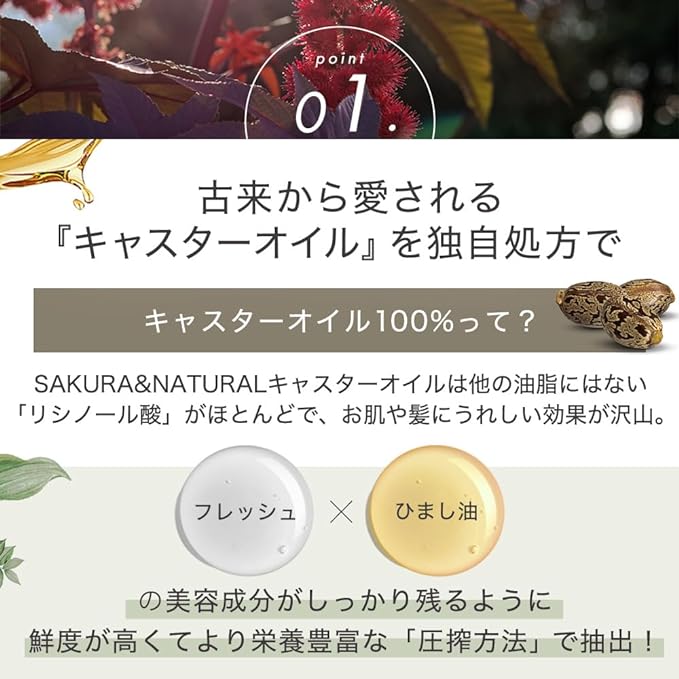 Sakura & Nature Caster Oil, 3.4 fl oz (100 ml), Natural, 100% Additive-Free, Castor Oil, Body Oil, Massage, Moisturizing, Massage, Unscented, Large Capacity, Carrier Oil, 3.4 fl oz (100 ml) - BeesActive Australia