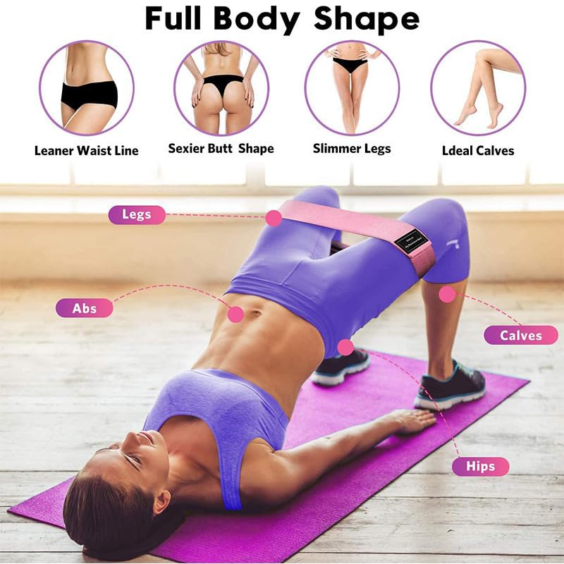 4 Levels Booty Resistance Bands Upgrade for HIPS & Thigh Glutes, Pilates, Leg Butt Stretch Upgrade for Women and Men Elastic Fabric Set Working Out