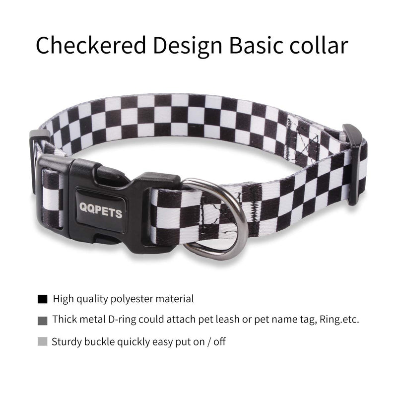 Dog Harness Collar Leash Set - No Pull Pet Adjustable Back Clip Halter Basic Collar Heavy Duty 5FT Anti-Twist Leash for Extra Small Puppy Medium Large Breed Training Running (Checkered, S) Checkered - BeesActive Australia