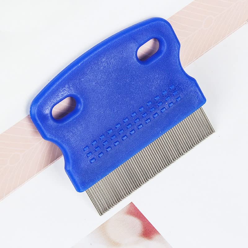 Lice Hair Comb Brushes Fine Egg Dust Nit Free Removal Stainless Steel Hair Accessories（Blue）