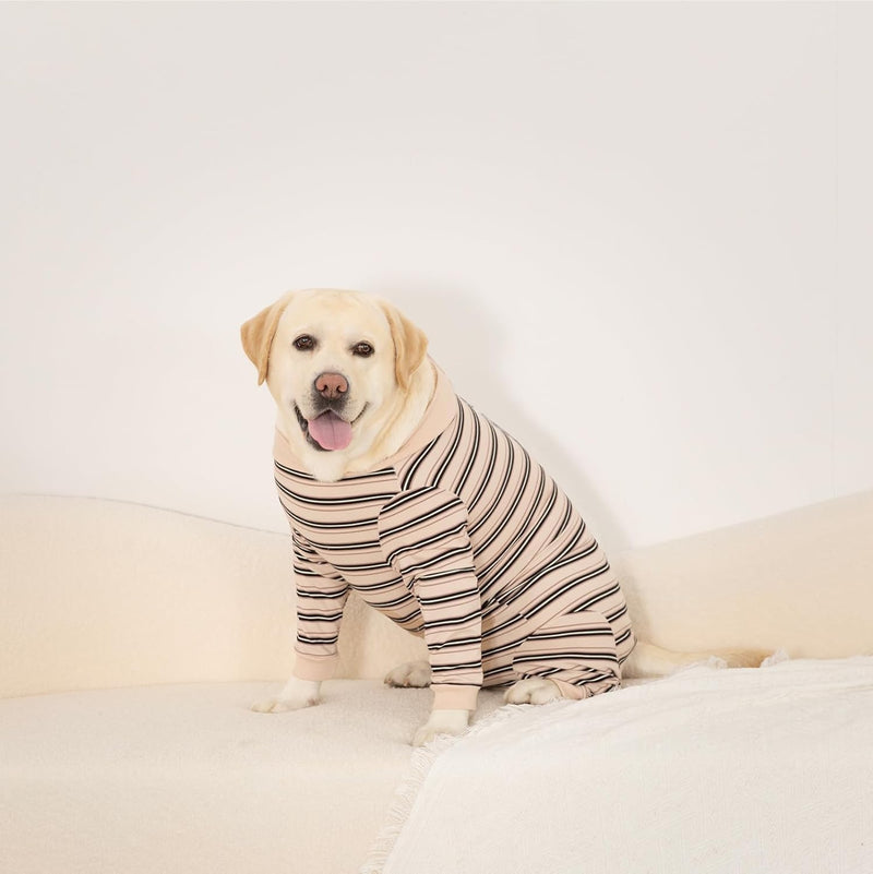 Dog Surgery Recovery Suit with Long Sleeves and Legs, Dog Romper with Zip, Full Body Coverage Pet Castration Suit, Dog Bodysuit After Surgery for Wound Protection (Beige, M) Beige