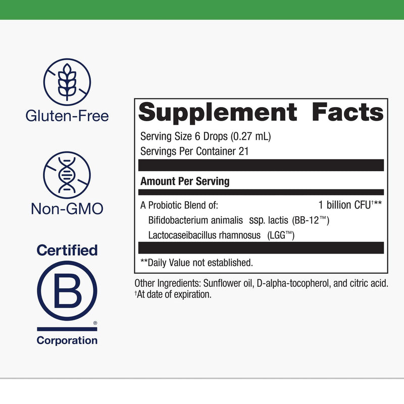 Metagenics UltraFlora Baby Probiotic Drops, 0.19 fl oz | Baby Probiotic Drop for Babies and Young Children, with Bifidobacterium Animalis and Lactobacillus Rhamnosus GG