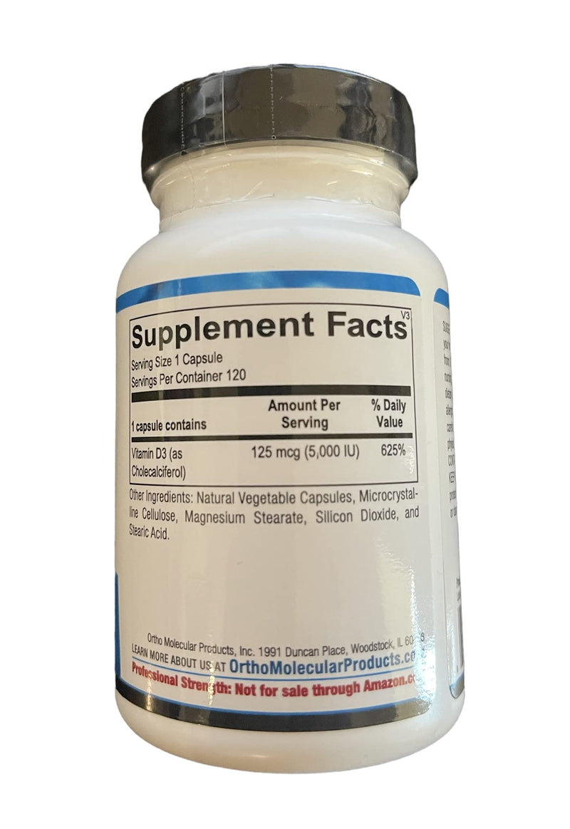 Ortho Molecular Product Vitamin D - 5000 IU - 120 Capsules
