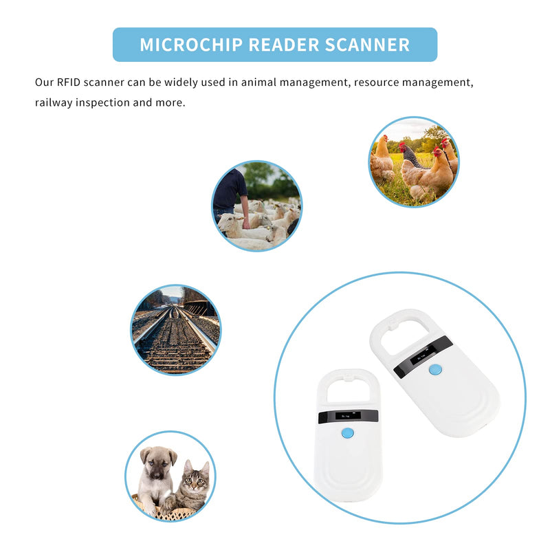 Gugxiom Animal Chip Reader, 134.2Khz/125Khz RFID Reader with OLED Display, Dog Chip Reader for FDX B (ISO11784/11785) and EMID Microchips with Low Battery Alarm default - BeesActive Australia