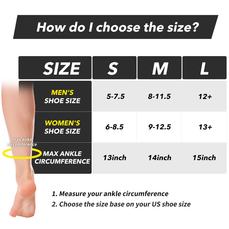Plantar Fasciitis Night Splint Sock with Massage Ball for Tension Relief, Alleviate Pain from Plantar Fasciitis, Arch Pain, Heel Spur, Foot-drop and Achilles Tendonitis, Soft and Comfortable Foot Brace for Men and Women, Small-Black