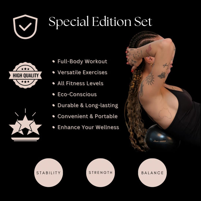 Pilates Equipment - Special Edition Pilates Set for Home Workouts - Includes Pilates Ring, Exercise Ball, and Resistance Bands - Home Pilates Essentials Kit | Strength, Flexibility, Core Stability