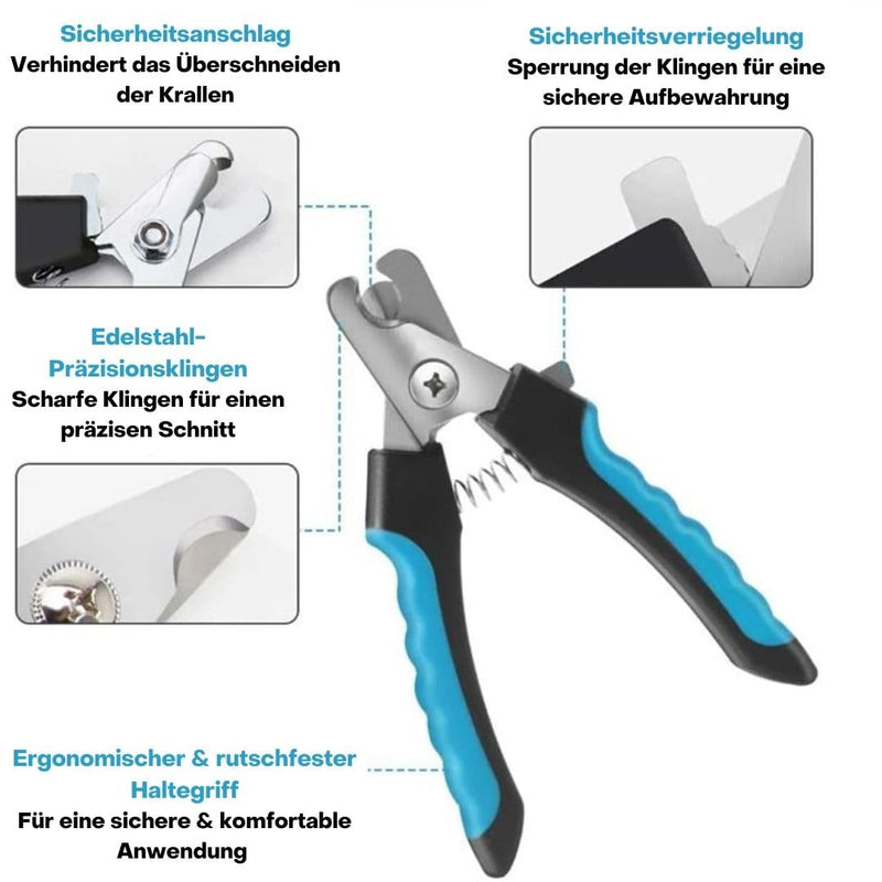 Tiertastisch Claw Scissors for Dogs and Cats, Professional Claw Trimmer with Protective Device and Safety Lock, Claw Care for Home Ergonomic Claw Clippers with Sharp Blades - BeesActive Australia