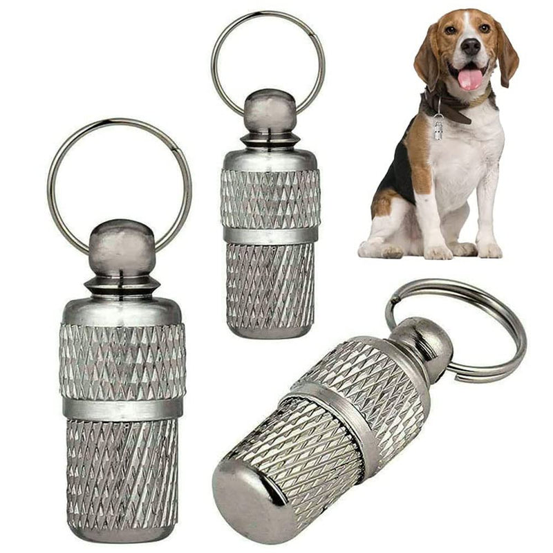 Pack of 3 metal dog collar pendants, dog metal name plate, dog collar pendant, dog collar pendant, suitable for cats and dogs and small animals, address capsule, anti-lost name plate - BeesActive Australia