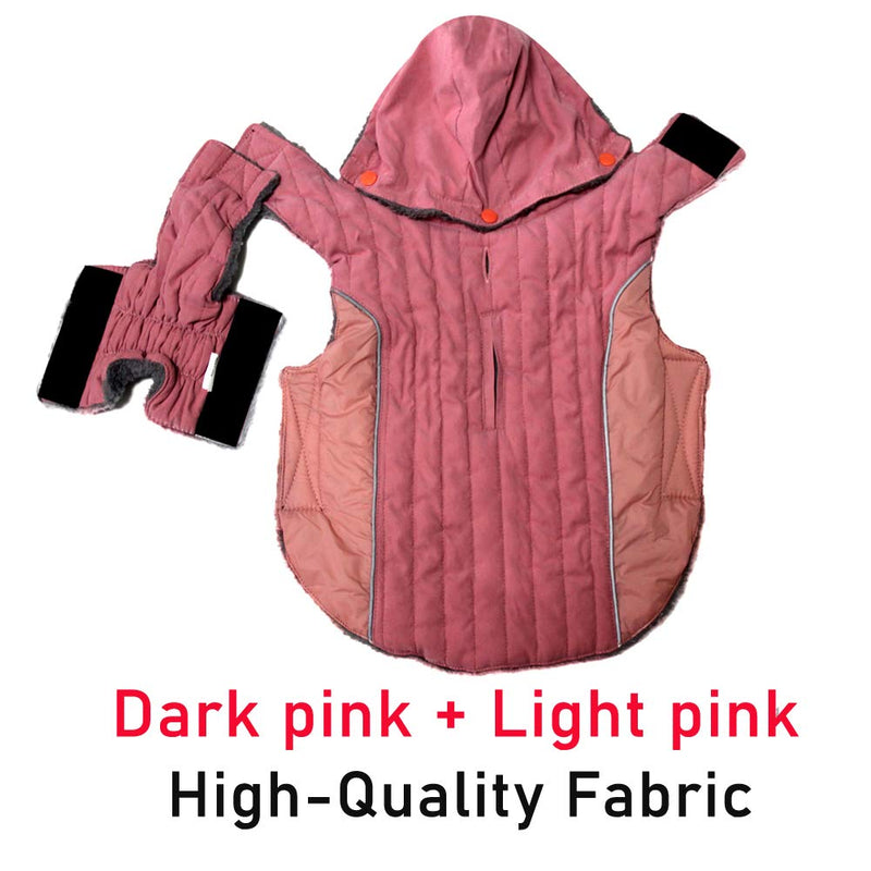 Fleece Dog Hoodie for Small Medium Dogs Super Warm Puppy Jacket for Cold Winter Dog Coats,Pink M Medium (Pack of 1) Pink - BeesActive Australia