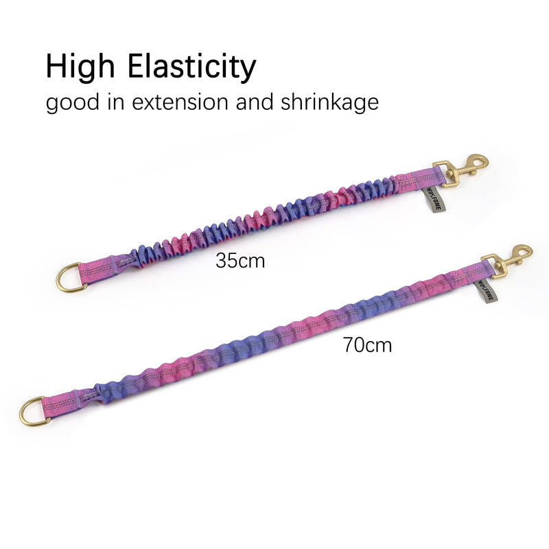 Shock Absorber Reflective Threads Bungee Dog Leash for Running，Trainning，Recall 2-Pack Purple-red Gradient 35-70cm - BeesActive Australia