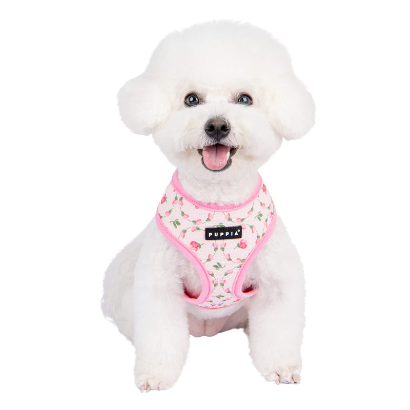 Puppia Spring and Summer Fashion Over-The-Head Dog Harness, Pink_Florian, Medium - BeesActive Australia