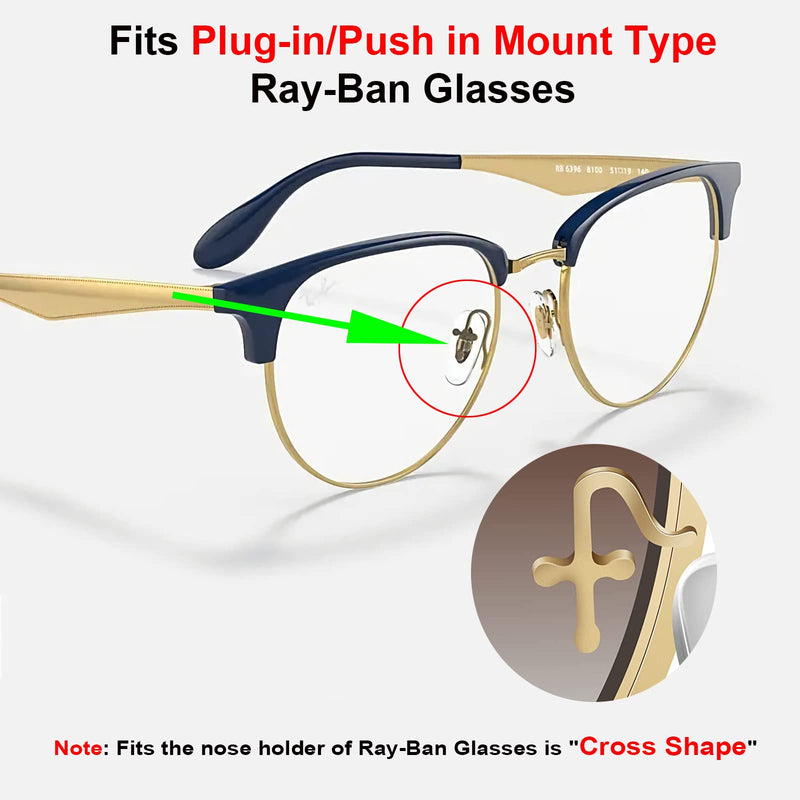 5 Pairs Replacement Nose Pads for RayBan RB3549, RB4071, RB6336, RB7140, RB8415 and More Plug in Eyeglasses, Sunglasses Models - Gold - BeesActive Australia