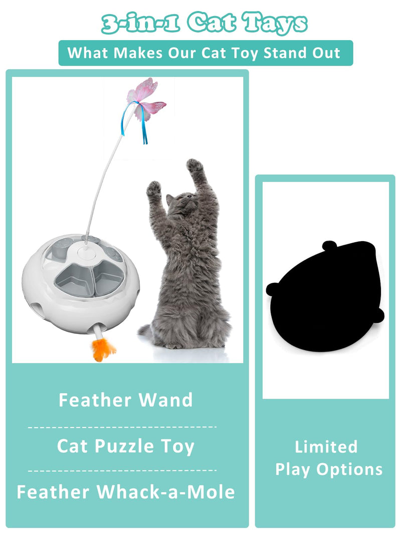 Interactive Cat Toys for Indoor Cats Electronic,Automatic Cat Toys Interactive White - BeesActive Australia