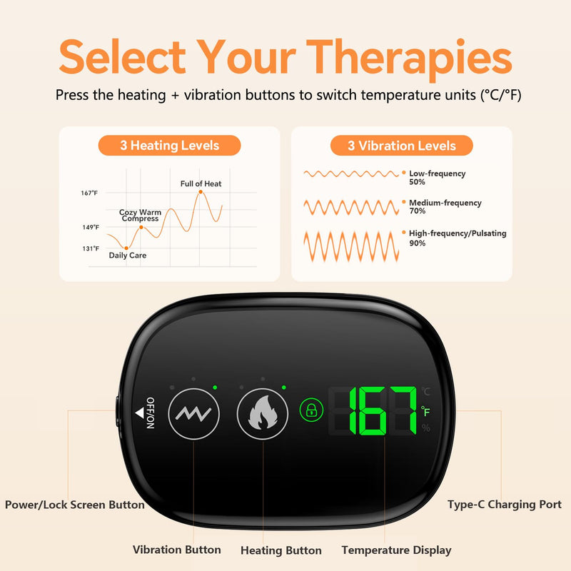 YUHUO Foot Massager with Heat, Knee Shoulder Elbow 3 in 1 Feet Massager, Heated Knee Massager, Shoulder Massager with Heat Vibration, 210 mins Battery, Cordless Portable, Touchscreen Control (Grey) Grey