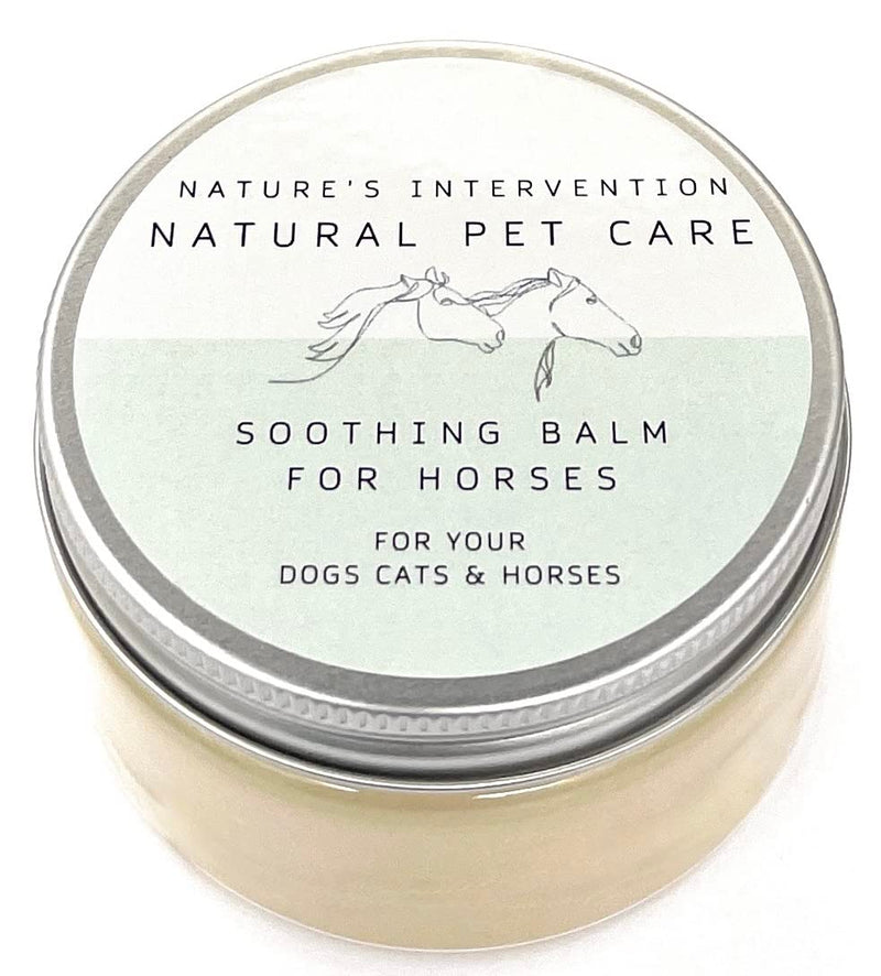NATURE'S INTERVENTION 100% Natural Soothing Balm for Horses – 100ml – Beeswax, Shea & Cocoa Butter Barrier Balm with Neem & Tea Tree – Weather Protection for Sensitive Equine Skin – Aluminium Jar