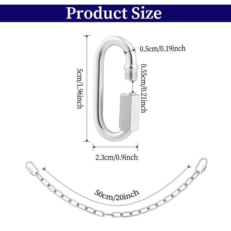 Gate Chain Link for Outdoor Fence Yard Stainless Steel Gate Link Chain Latches Lock with Buckle Gate Chain Gate Lock for Horse Goat Dog Stall Pet Cages (20 Inch) - BeesActive Australia