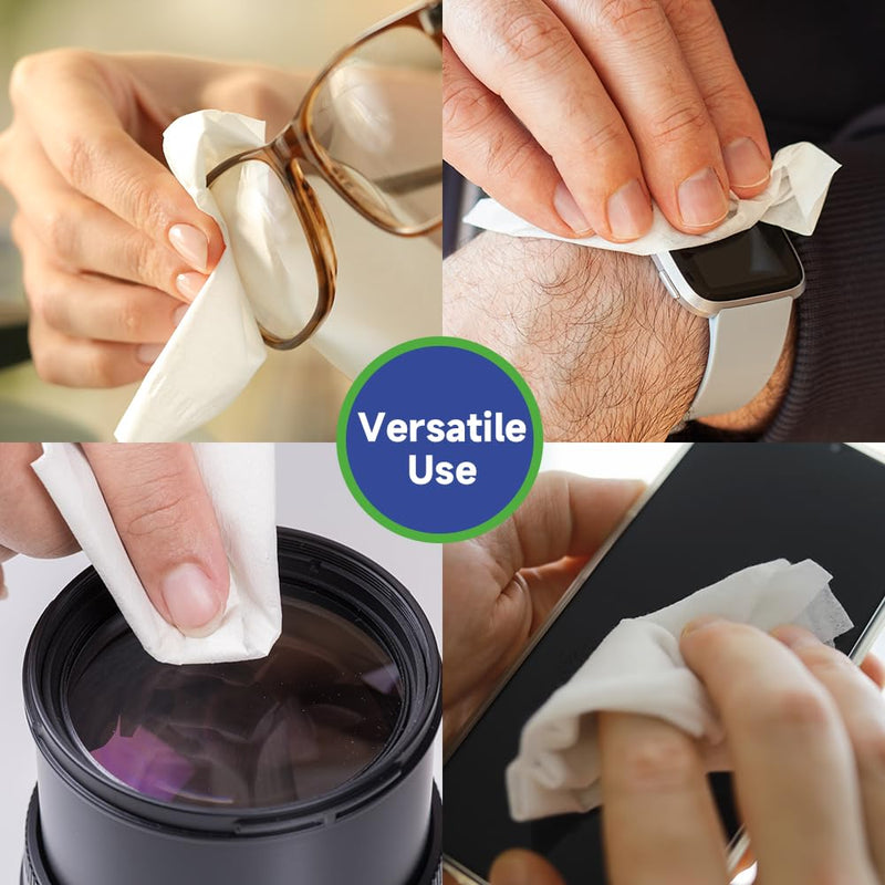 Lens Wipes for Eyeglasses, 100 counts, Ocean Scent, Individually Wrapped, Glasses Wipes, Safe for Eye Glasses,Camera Lens & Electronic Screens 1 Count (Pack of 100) - BeesActive Australia
