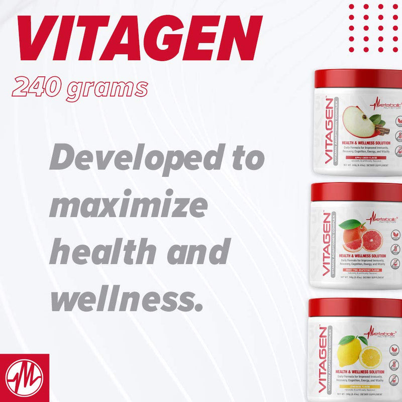Metabolic Nutrition Vitagen, Vitamin Adaptogen Complex, 240 g, Health & Wellness Solution (Lemonade) Lemonade
