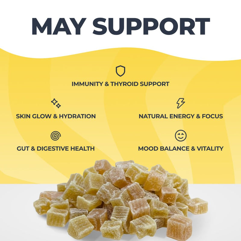 Tropical Tides Gummies – Vegan with Wildcrafted Irish Sea Moss Real Fruit & Vitamin C – Supports Digestive Balance Skin Appearance & Vitality – Gelatin-Free Non-GMO