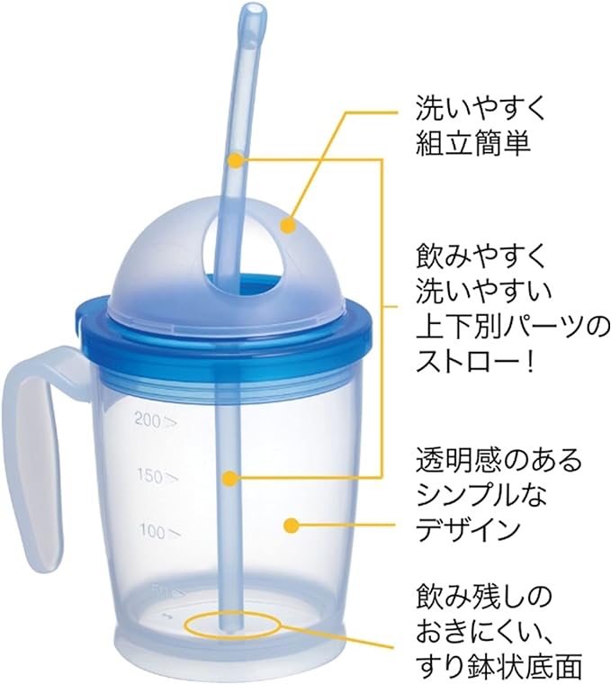 Habinase Cup with Straw, Nursing Cup, For Hospitalization, Food Utensils, For Adults, Elderly People, When Taking Medications, Straw Mug, Maximum Scale Capacity 200ml 1005738 -  Australia