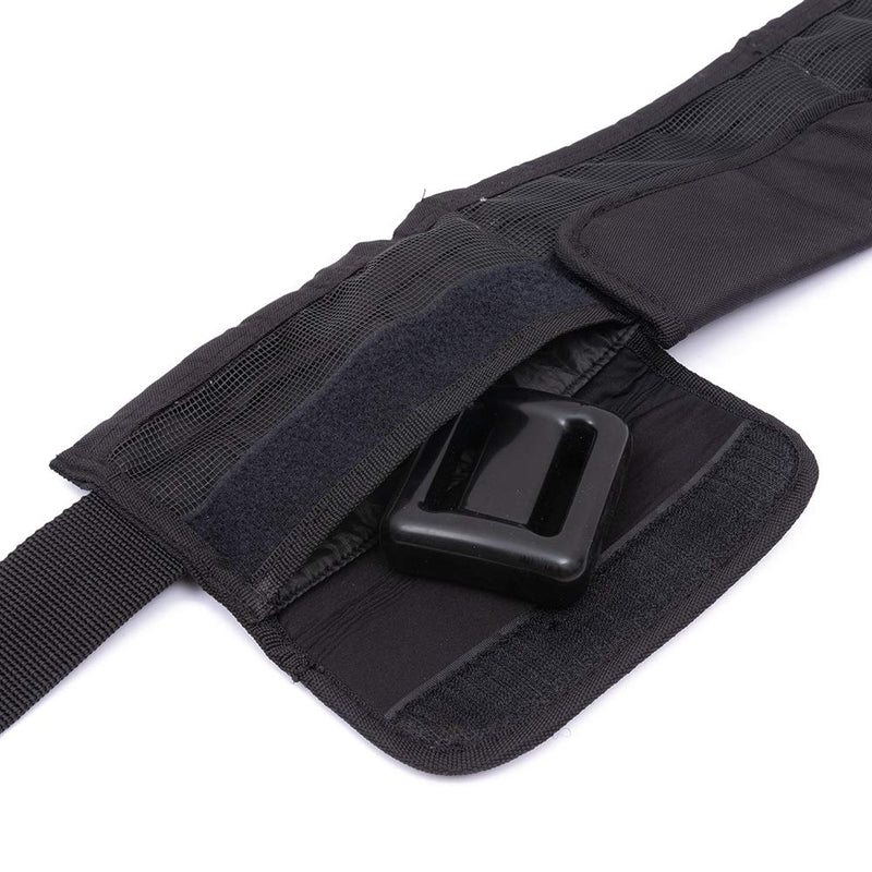 Waist Scub-a Weight Belt, Adjustable Scub-a Weight Belt with 4 Neoprene Pocket, Durable Dive Weight Belt for Fre-e Diving with Stainless Steel Buckle and Adjustable Webbing(Black) Black - BeesActive Australia