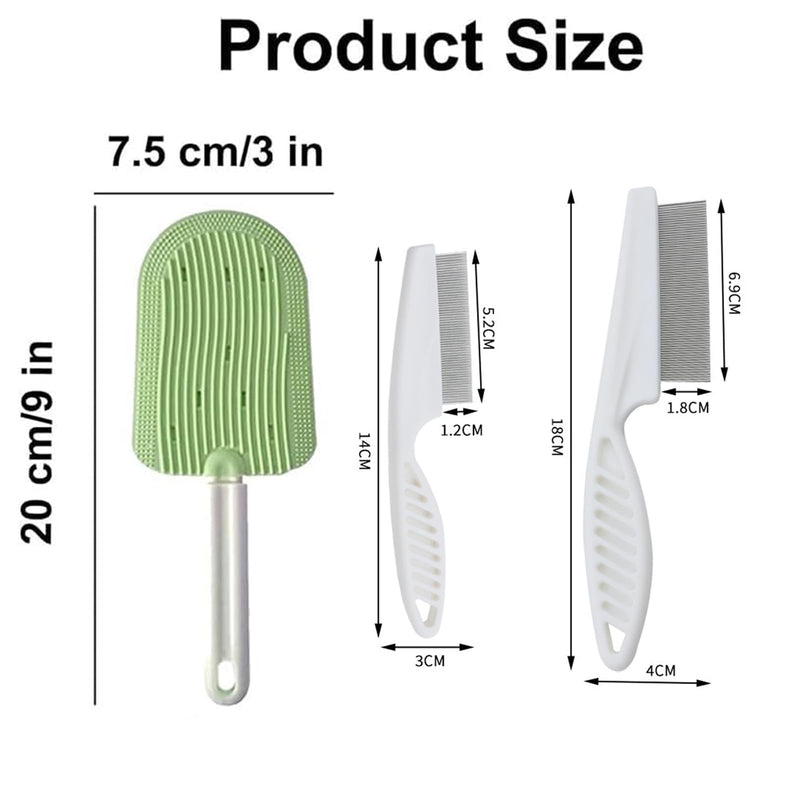 Cat Brush for Shedding,Pawmingle Cat Brush,Cat Tongue Comb,Cat Combs for Indoor Cats,Cat Comb for Long Haired Cats,Cat Chin Brush,For Tangles, Knots & Loose Fur from the Undercoat (Green) Green - BeesActive Australia