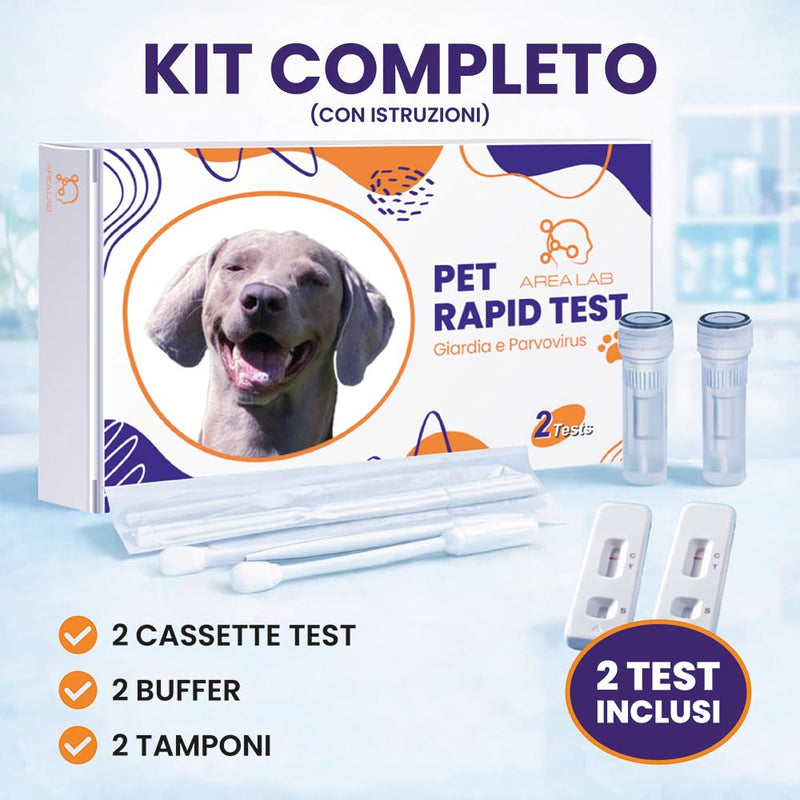 Parvovirus and Giardia Lamblia Rapid Test for Dogs | 2 CPV & Giardia Lamblia Analysis Kits on Stool or Vomit Sample | Fast Result in 5-10 Minutes | High Sensitivity Pet Test