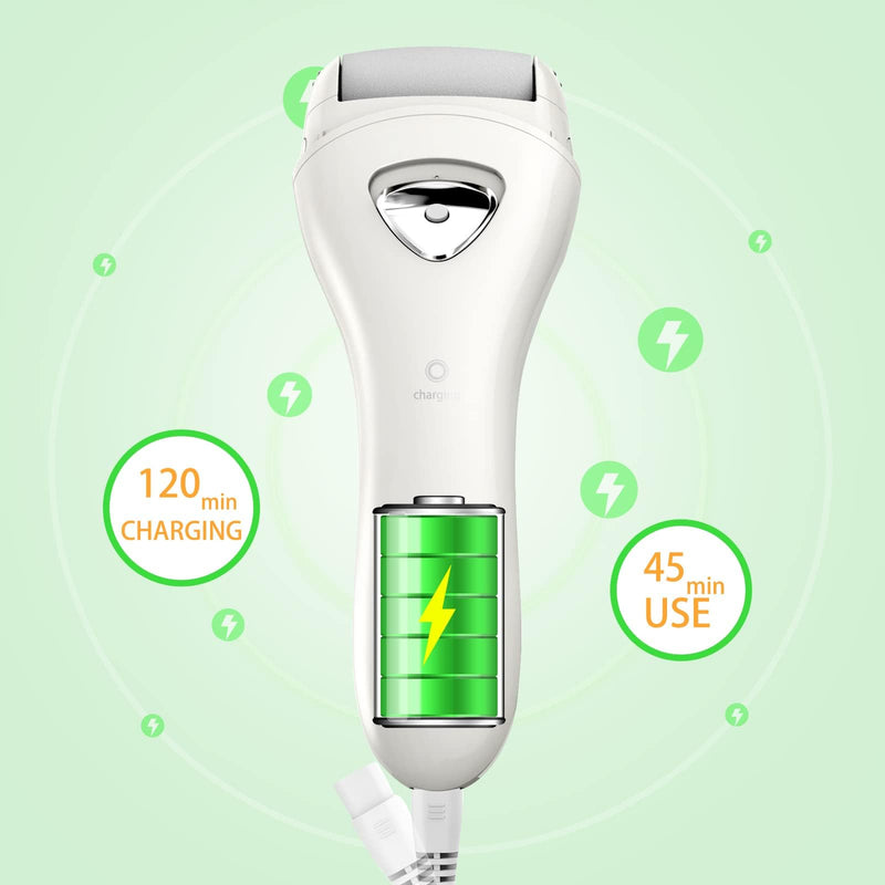 Electric Feet Callus Removers Rechargeable,Portable Electronic Foot File Pedicure Tools, Electric Callus Remover Kit,Professional Pedi Feet Care Perfect for Dead,Hard Cracked Dry Skin 001-white - BeesActive Australia
