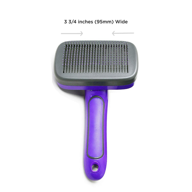 Hertzko Self Cleaning Slicker Brush - Dog & Cat Brush, Dog Brush for Shedding, Cat & Dog Grooming for Pets, Grooming Brushes for Long Short Haired Dogs Cats, Deshedding Brush, Rake, Comb Small (Slide Button) - BeesActive Australia