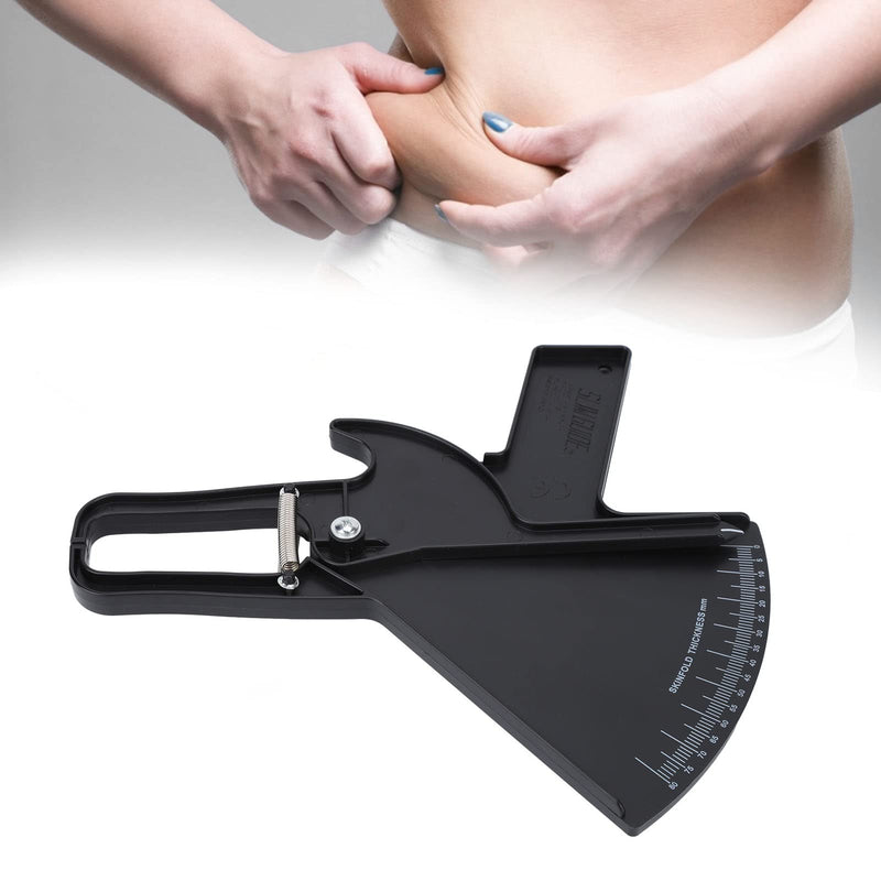 Body Fat Caliper, Professional Double Spring Skinfold Calipers and Body Fat Tape Measure Tool for Accurately Measuring BMI Skin Fold Fitness(Black) Black - BeesActive Australia