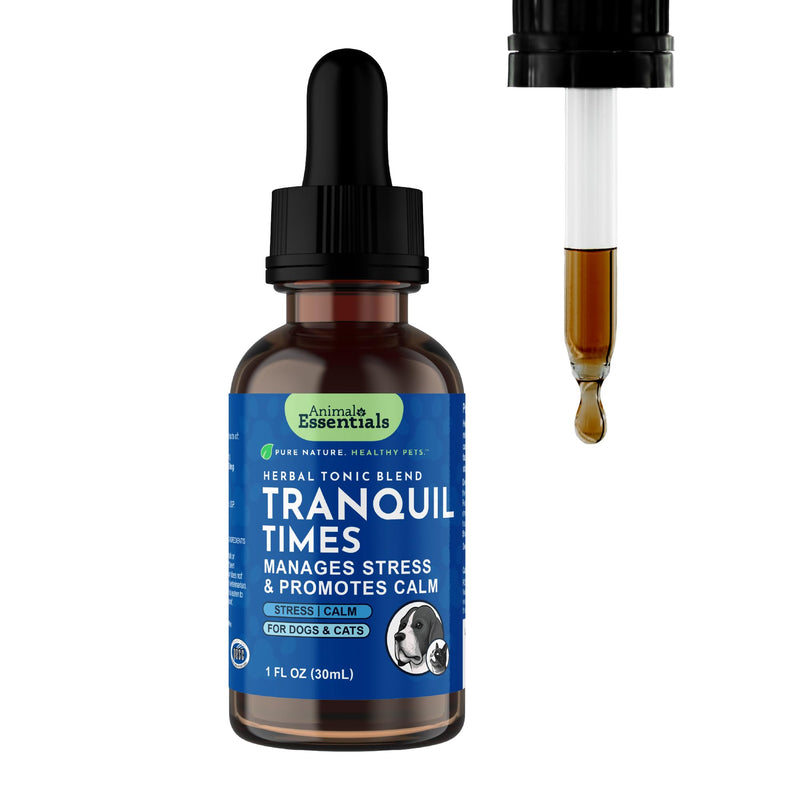 Animal Essentials Tranquility Blend - Valerian Root for Dogs & Cats, Organic Calming Drops for Dogs & Cats, Natural Pet Care Supplement to Relax & Sleep, Herbal Calm Support - 1 Fl Oz 1 fl oz (30 ml)