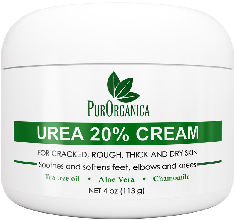 PurOrganica Urea 20% Healing Cream 4 oz - Best Callus Remover - Moisturizes and Rehydrates Hands, Feet and Knees to a Healthy Appearance - Soothes and Softens Thick, Cracked, Rough Dead and Dry Skin UREA 20% - BeesActive Australia