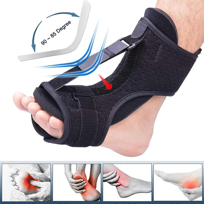 Night Splint - Plantar Fasciitis Night Splint with Foam Pad & Detachable Aluminum Bar, Drop Foot Brace for Walking, Achilles Tendonitis Brace, Foot Stretcher for Heel Spur Relief