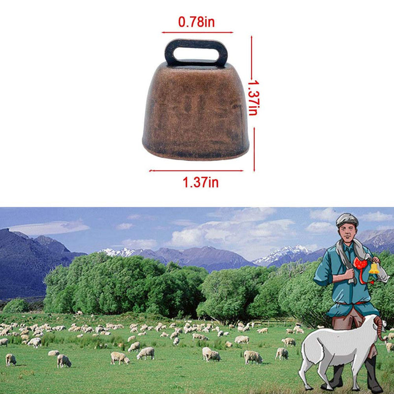 4 Pack Small Brass Bell,Cow Horse Sheep Grazing Copper Bells,Cattle Farm Animal Loud Bronze Bell,Pet Anti-Theft Accessories Bell,Red Bronze - BeesActive Australia