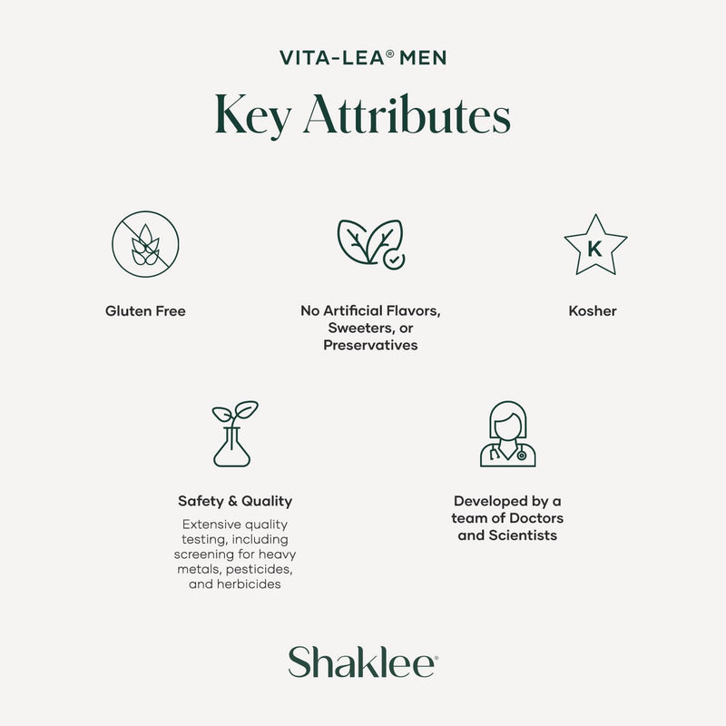 Shaklee - Vita-Lea® Men High Potency Multivitamin - 240 Tablets | High-potency multivitamin and multimineral formulated for men, Includes vitamins C, D, and E plus key B vitamins Vita-Lea Men
