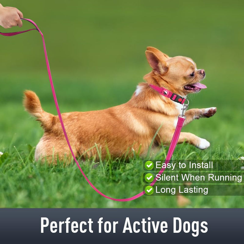 Airtag Dog Collar for Small Dogs, Reflective Dog Collars with AirTag Holder, Soft Padded & Safety Locking Buckle, Nylon Pet Collar Adjustable for All Breeds, HotPink Small (Pack of 1) - BeesActive Australia