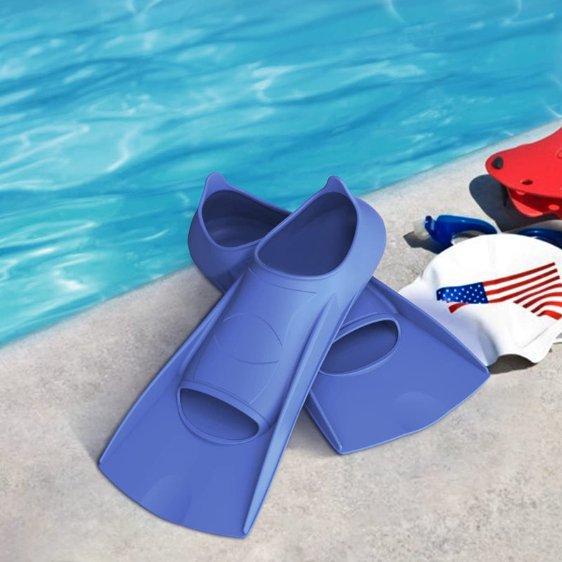 Gintenco Swim Fins, Kids Swim Training Fins for Lap Swimming, Travel Size Flippers with Mesh Bag, Silicone Swimming Fins for Kids Teens Adults Women Men XXS(KIDS 11-12.5) lightblue - BeesActive Australia