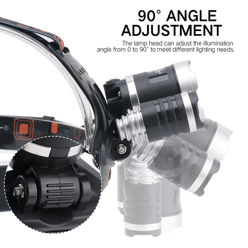 USB Rechargeable Green Light Headlamp,5000 High lumens Brightest White & Green LED Hunting Headlamps,IPX4 Waterproof Zoomable Work Headlight Head Flashlight for Camping, Hiking, Running