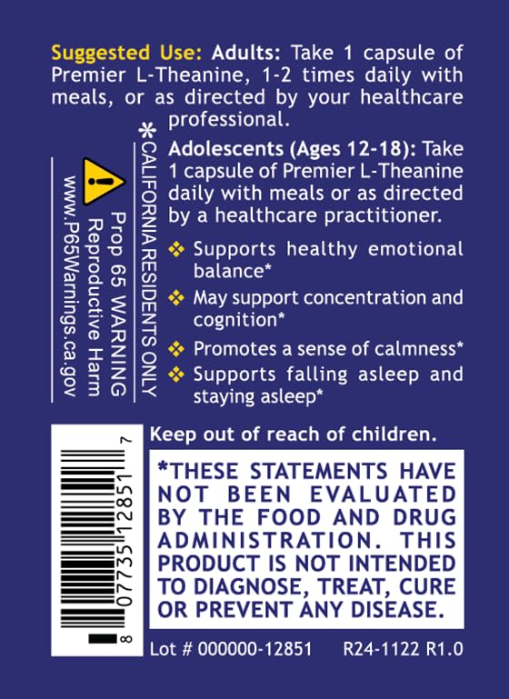 Quantum Nutrition Labs L-Theanine Extra Strength - Pure L Theanine Supplement 200mg, Focus & Energy for Men & Women, Amino Acid for Relaxation, Natural Support for Adults & Kids - 60 Vegan Capsules