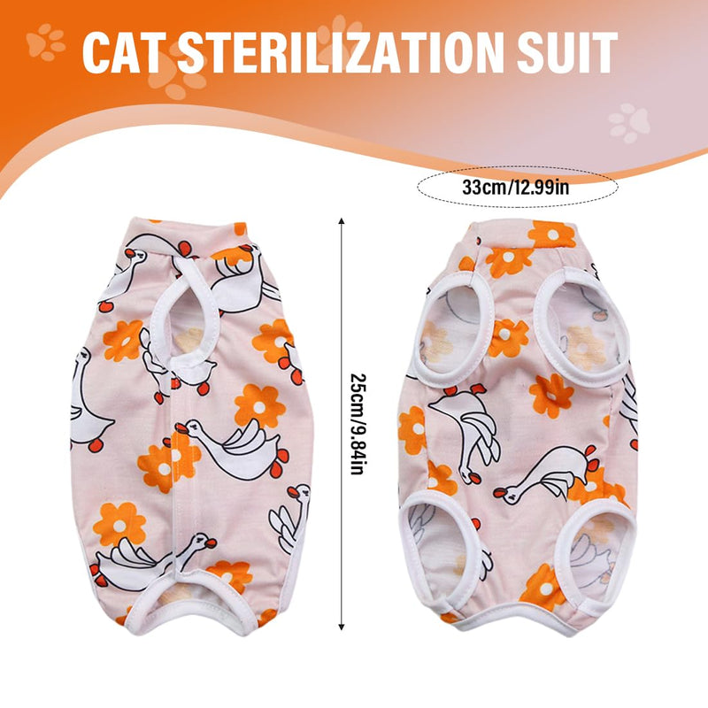 WUSJCOF Cat Surgical Recovery Suit Collar Alternative for Cats Dogs Post Surgery Wear Pajama Suit Home Indoor Pets Clothing White Swan (M) - BeesActive Australia