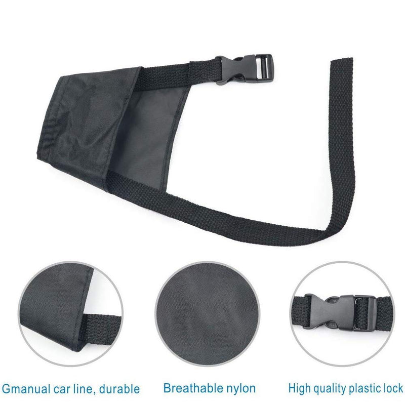 Amacoam Dog Muzzle Nylon Pack of 7 Adjustable Breathable Safety Muzzle Dog for Small Dogs Medium Dogs Large Dogs Anti-Bite Anti-Barking Anti-Chewing Safety Protection, Black - BeesActive Australia