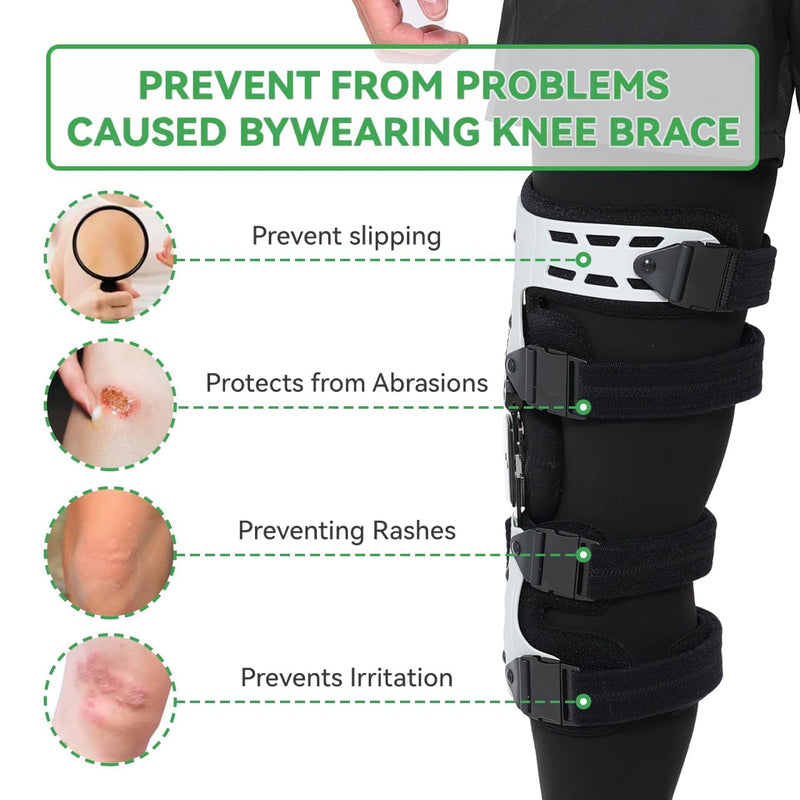 Orthomen 2 Pcs Knee Brace Undersleeve for Knee Support, Circulation Improvement & Pain Relief Knee Brace, Comfortable Knee Sleeve to Protects Skin from Abrasions and Irritations, Breathable Leg Sleeves for Men & Women (L) 2 Pack Large - BeesActive Australia