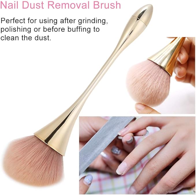 Nail Art Brush, Nail Dust Removal Brush Long Handle Manicure Nail Art Tool Nail Powder Cleaning Brush - BeesActive Australia