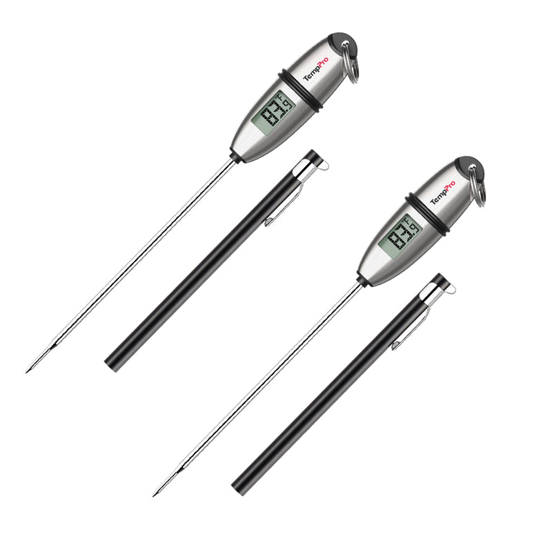 TempPro TP02S (2 Pack) Digital Food Thermometer for Cooking Bread Baking Sourdough Liquids, Meat Thermometer Digital with Super Long Probe for Kitchen BBQ Candy Making Accessory (Previously ThermoPro) 2