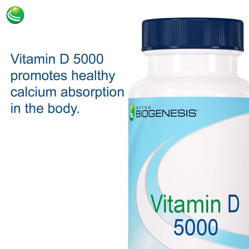 Nutra Biogenesis Vitamin D3 5000 IU, Vitamin D Supplement, 90 Softgels | Daily Nutritional Support, With Olive Oil for Absorption