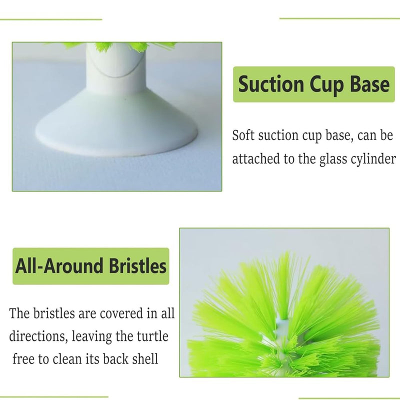 Turtle Brush with Suction Cup for Tank Scratches Back Brush Shell Cleaning Brush Scrub Red Eared Slider Turtle Exfoliate Brush for Remove Turtle Shell Scutes (Grey) Gray - BeesActive Australia