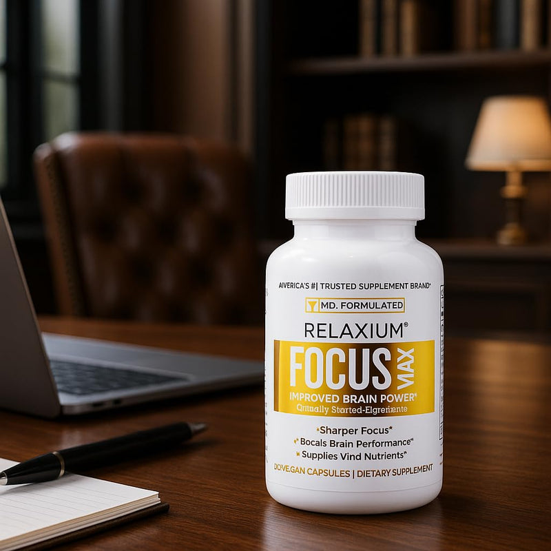 Relaxium FocusMax, Brain & Focus Health Supplement, Mental Clarity Support, Proven Concentration, Focus, Memory, & Nootropics Booster, USA-Manufactured, 30 Vegan Capsules (Pack of 2) 30 Count (Pack of 2)