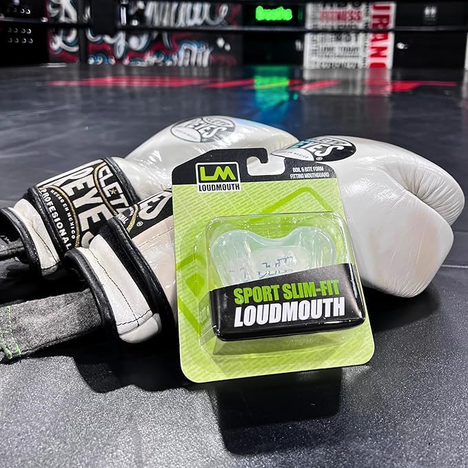 Loudmouth Sport Slim-Fit Boil & Bite Mouth Guard (2 Pack) Plus Mouthguard Case, Advanced Protection for All Contact Sports (Black) - BeesActive Australia