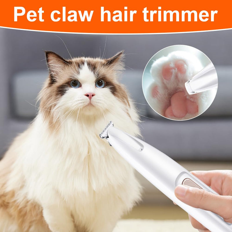 Saffory Paw Trimmer,Dog Paw Trimmer,Electric Pet Paw Trimmer with LED Light,Waterproof Pet Micro Precision Trimmer,Rechargeable Pet Paw Trimmer Low Noise Pet Hair Shaver for Dogs Cats(Upgrade) Upgrade